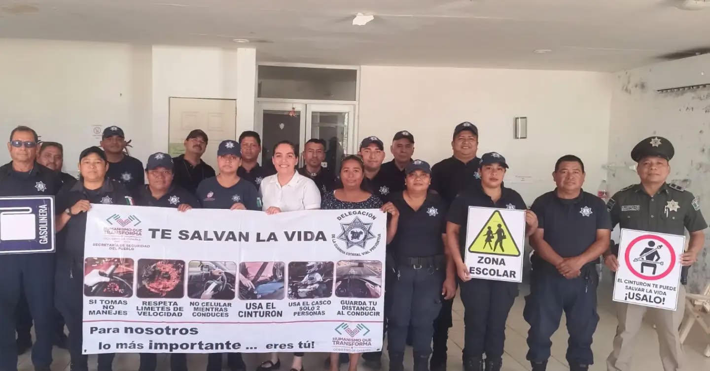 Imparte Guardia Vial Preventiva curso de educación vial a policías de Acapetahua 
