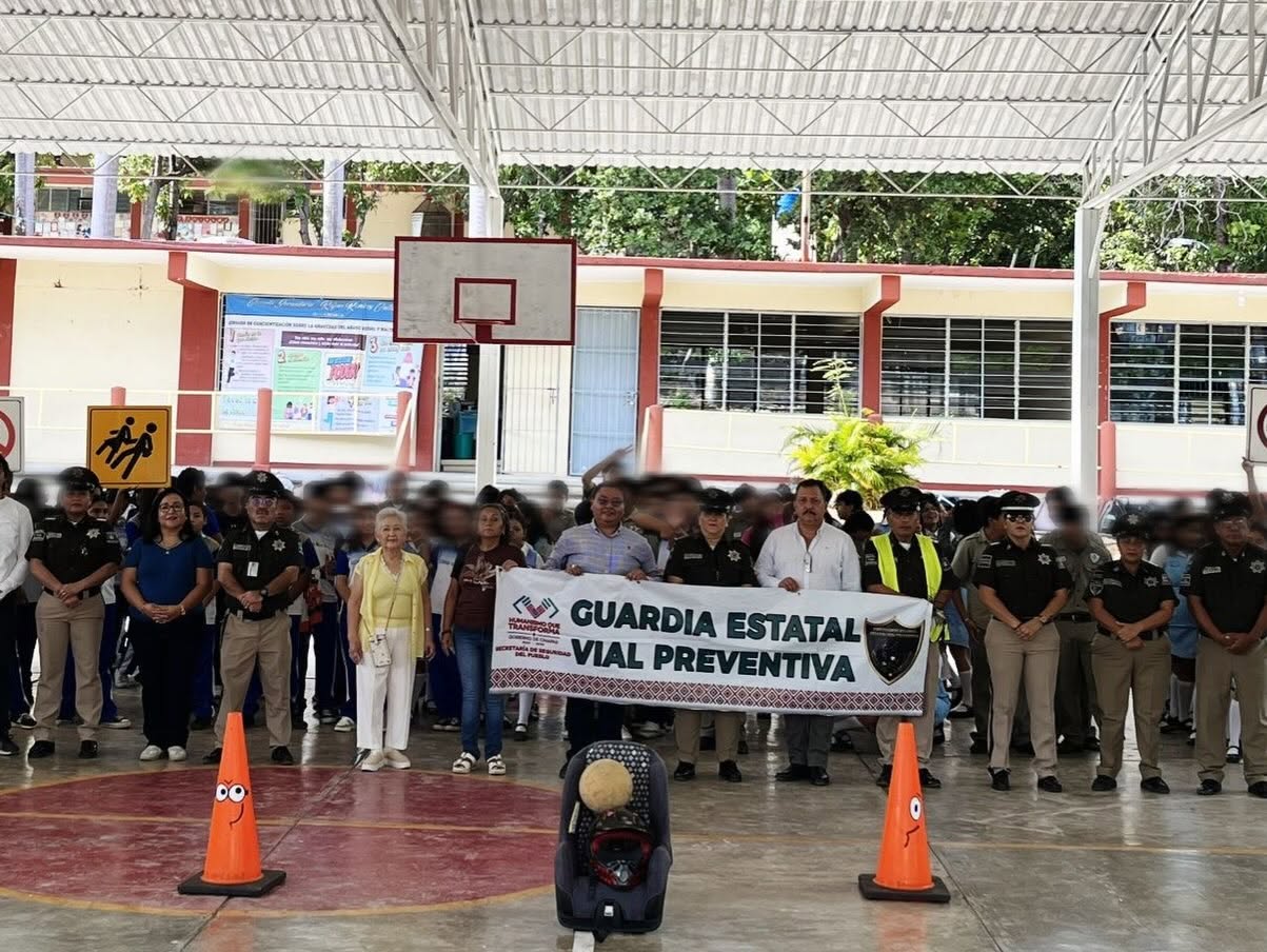 Imparte Guardia Estatal Vial Preventiva Curso de Educación Vial a estudiantes en Tuxtla Gutiérrez