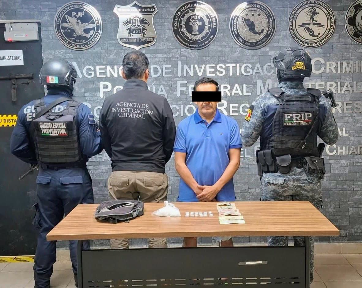 Detiene SSP a masculino por delitos contra la salud en Tuxtla Gutiérrez