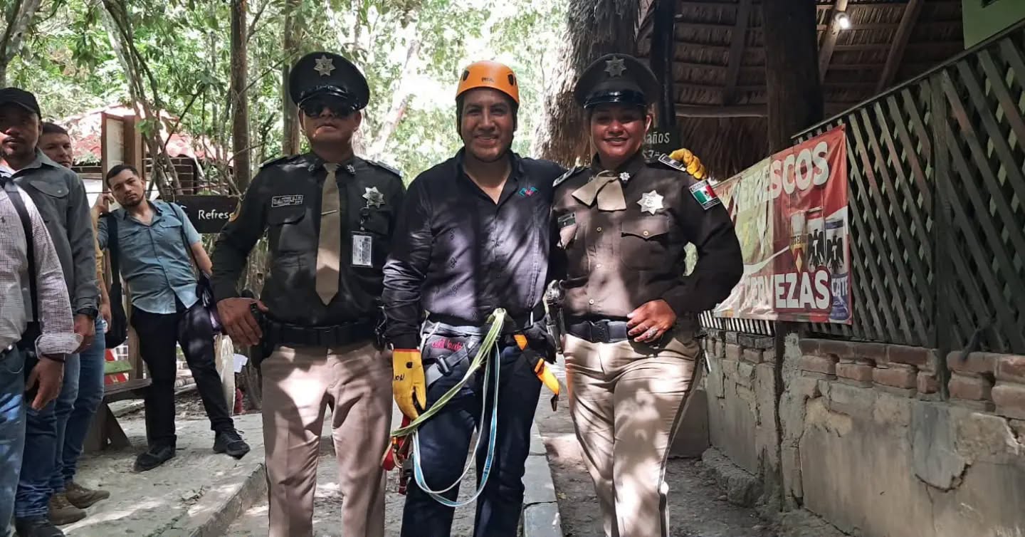 Brinda Guardia Estatal de Turismo seguridad durante gira de trabajo del gobernador del estado Eduardo Ramírez 