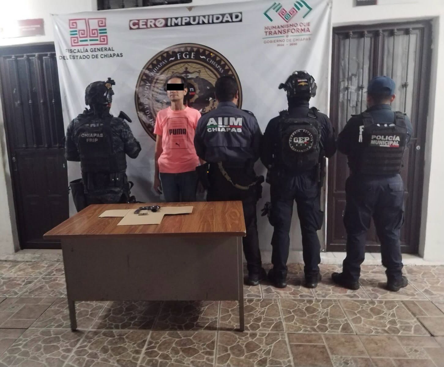 Detiene SSP a masculino por el delito de violación a la Ley Federal de Armas de Fuego y Explosivos 