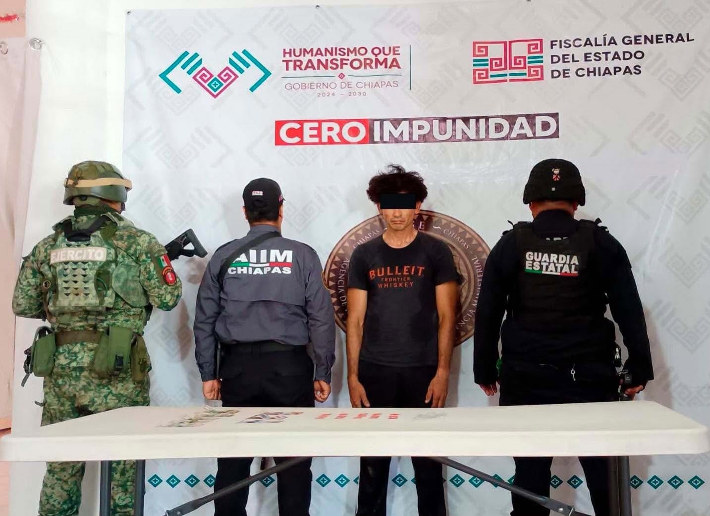 Detienen en Palenque a presunto distribuidor de cristal