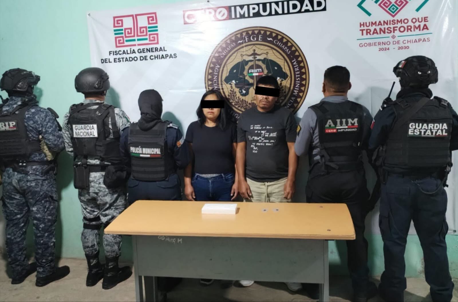 Fuerza interinstitucional conjunta asegura presunta cocaína y opio en San Cristobal de Las Casas