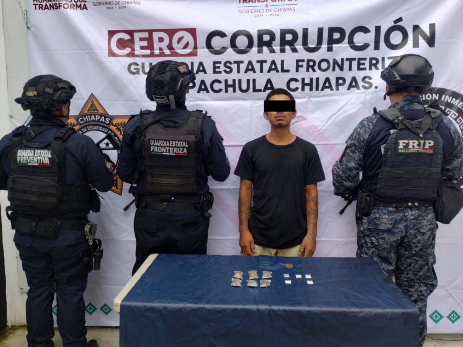 Presunto integrante de Los Cuatetes, detenido con probables narcóticos