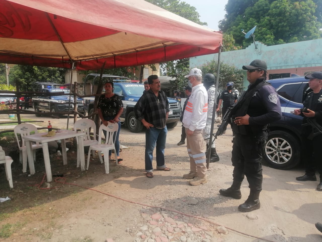SSP participa en operativo en palenque de gallos clandestino en Tapachula