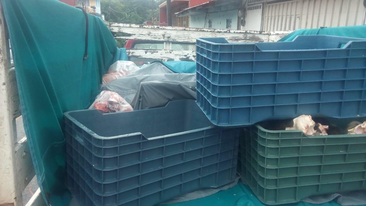 SSP detiene a una persona que transportaba carne de res de manera ilegal