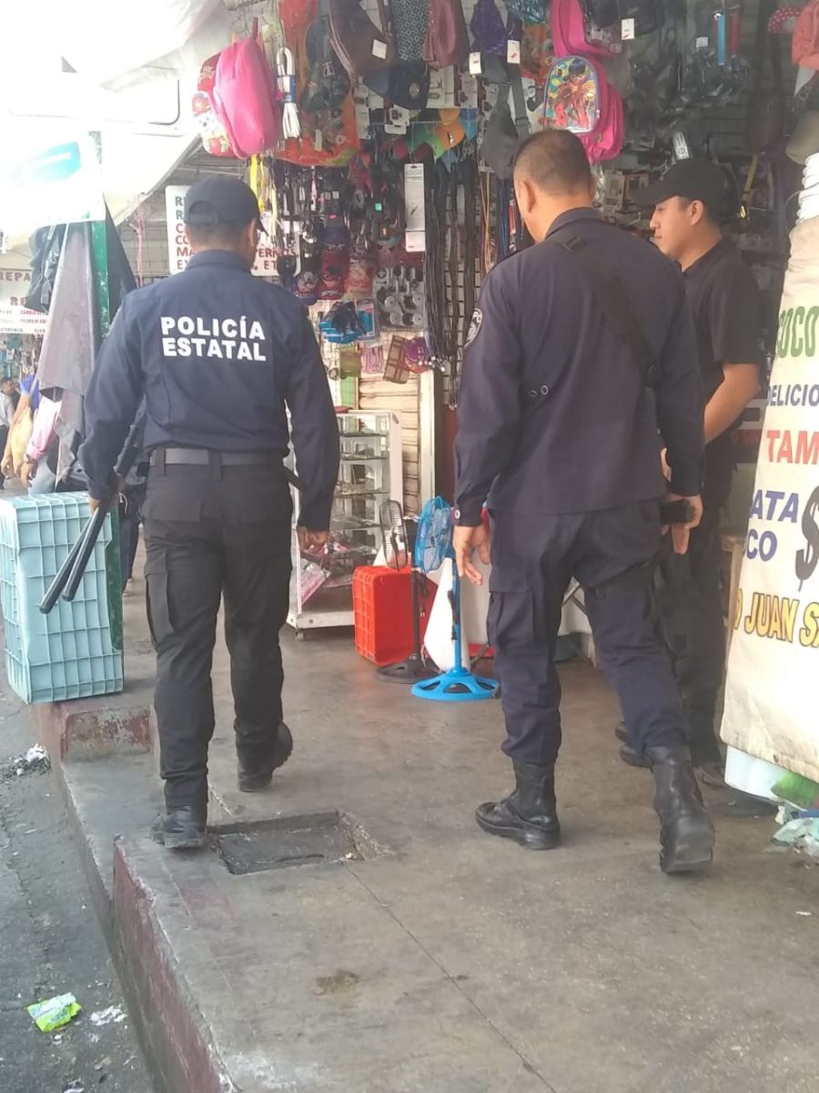 SSP brinda seguridad a mercados de Tuxtla con operativo pie tierra