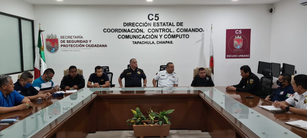 Evalúan trabajos del Escudo Urbano C5, en Tapachula