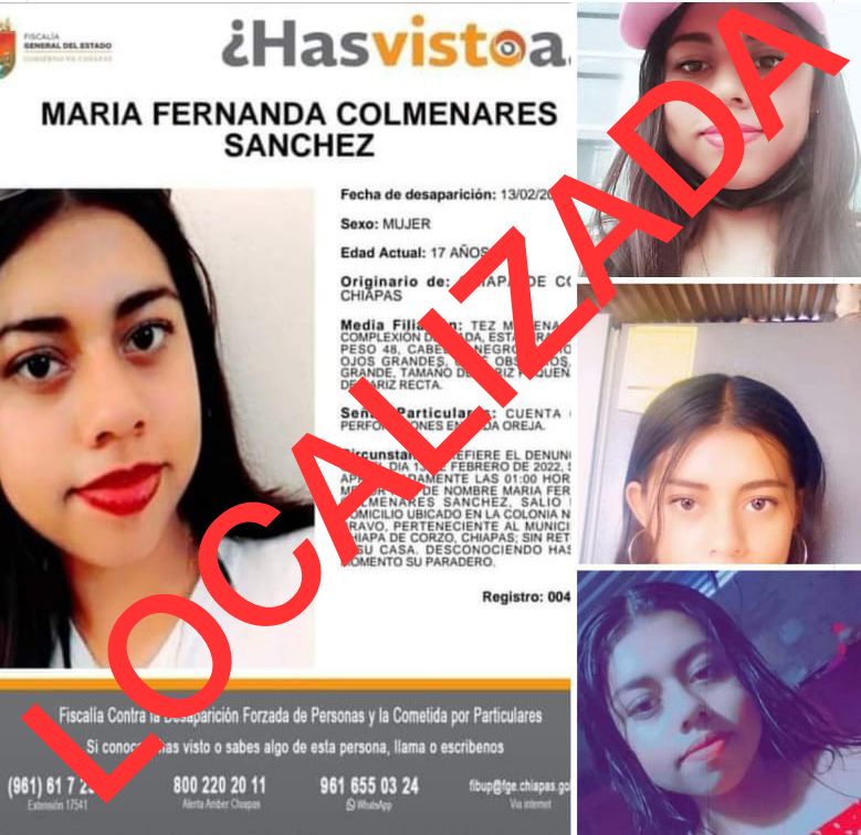 Localiza SSP a menor con reporte de persona desaparecida 
