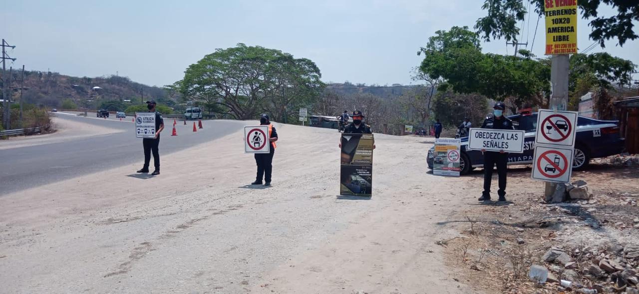 Policías de la SSP realizan campaña para prevenir accidentes de tránsito