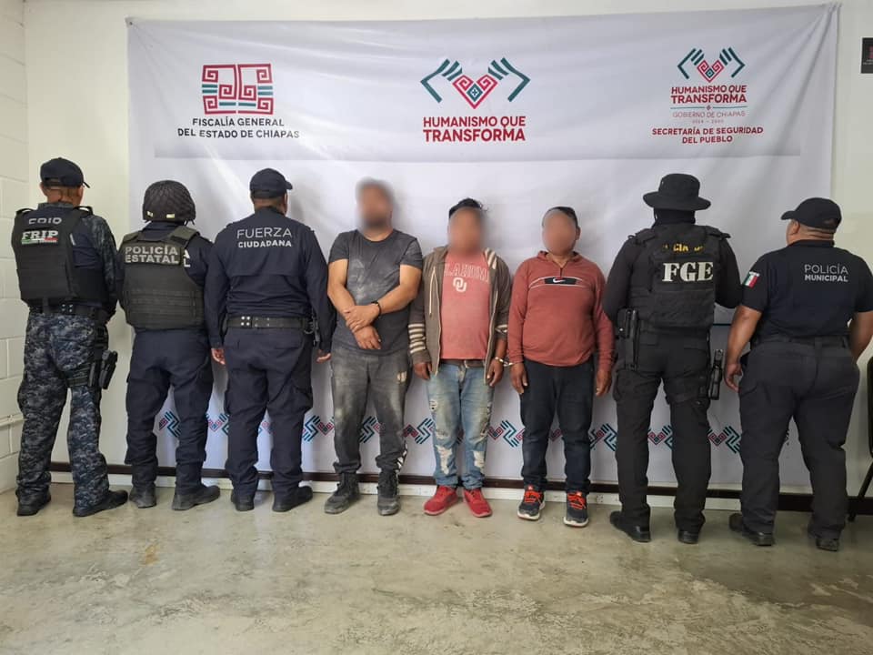 SSP y FGE detienen a cuatro sujetos, tras reporte de detonaciones, en Tuxtla Gutiérrez