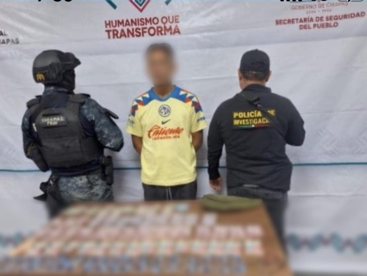 SSP y FGE detienen a persona con droga en Tuxtla Gutiérrez.