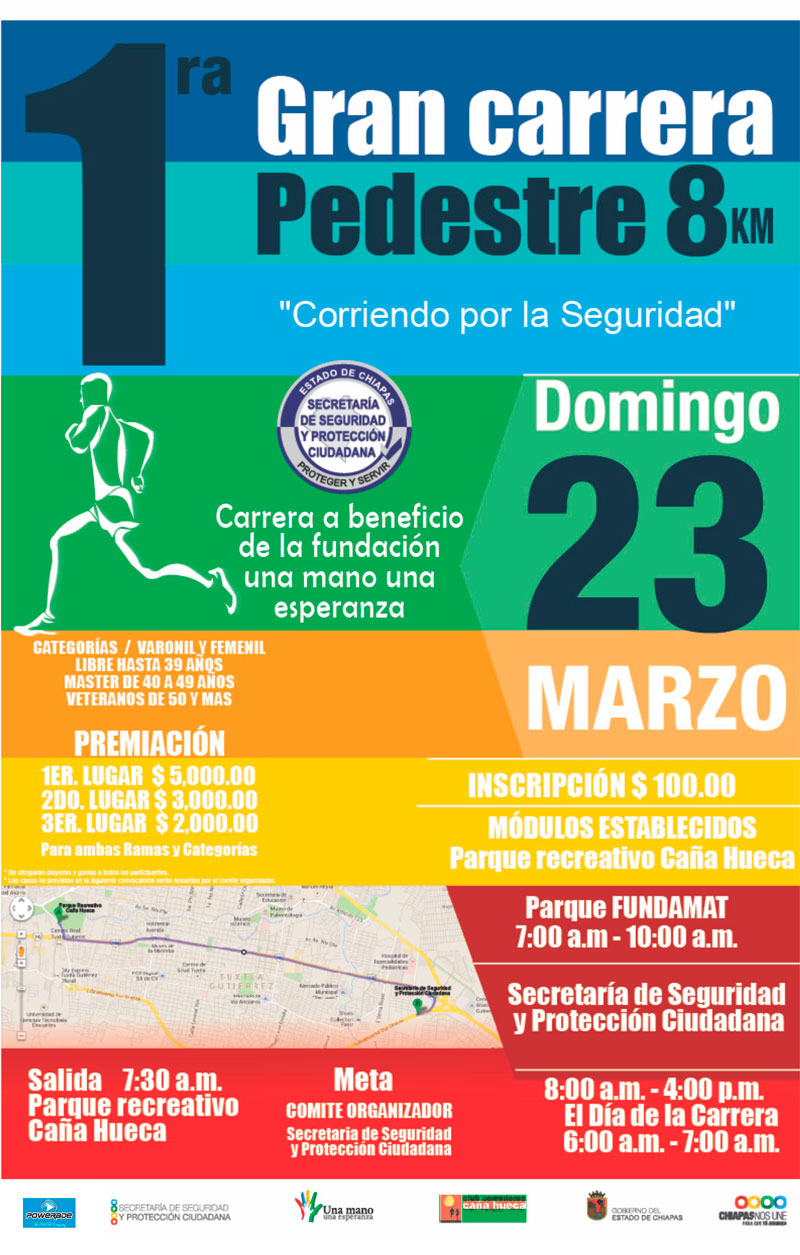 SSyPC invita a la carrera pedestre “Corriendo por la Seguridad", con fines benéficos