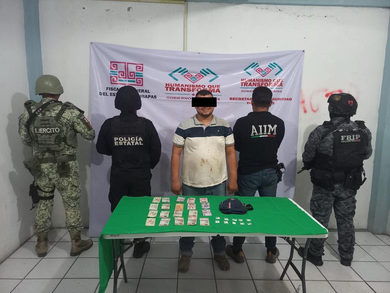 En operativo interinstitucional detienen a presunto integrante de célula delictiva en Frontera Comalapa.