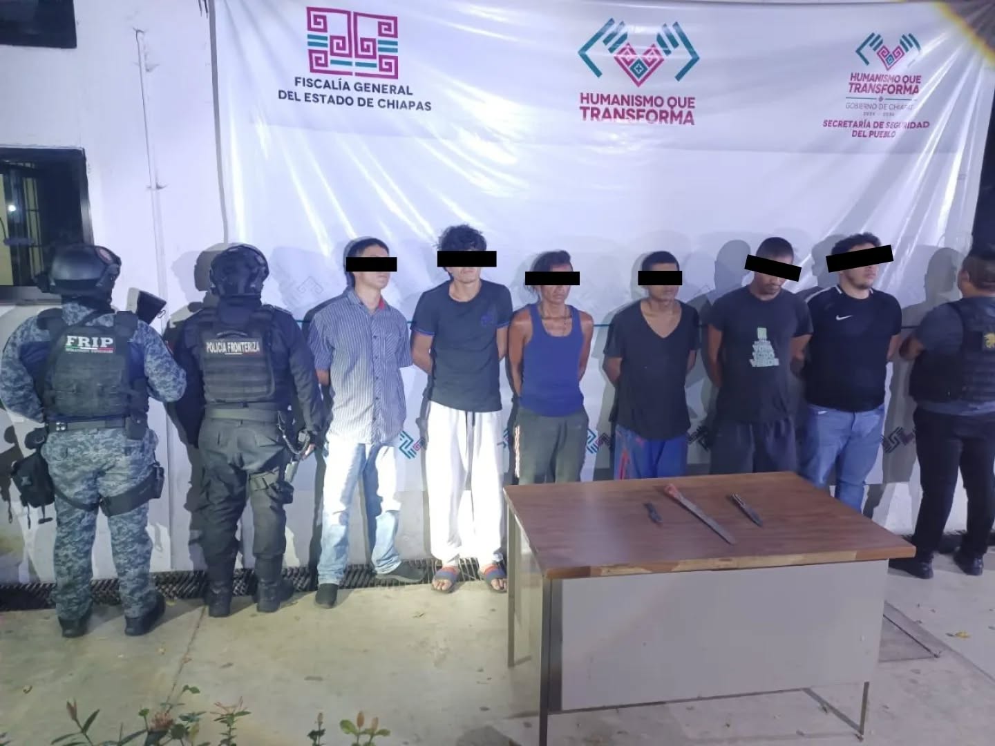 SSP y FGE detienen a nueves personas por diferentes delitos en Tapachula y Tuxtla Gutiérrez.