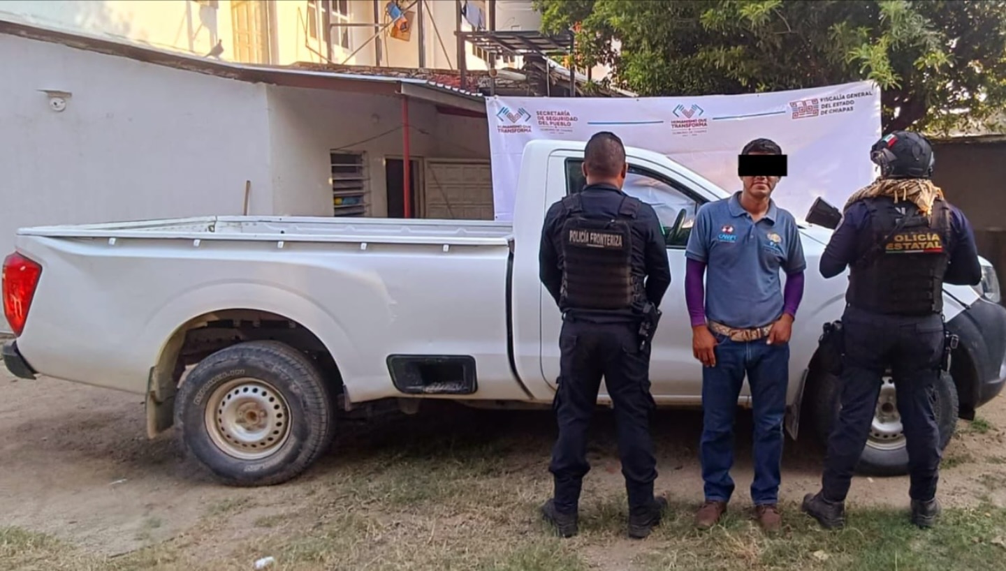 En operativo de seguridad detienen a masculino con vehículo remarcado en números de identificación en Tonalá.