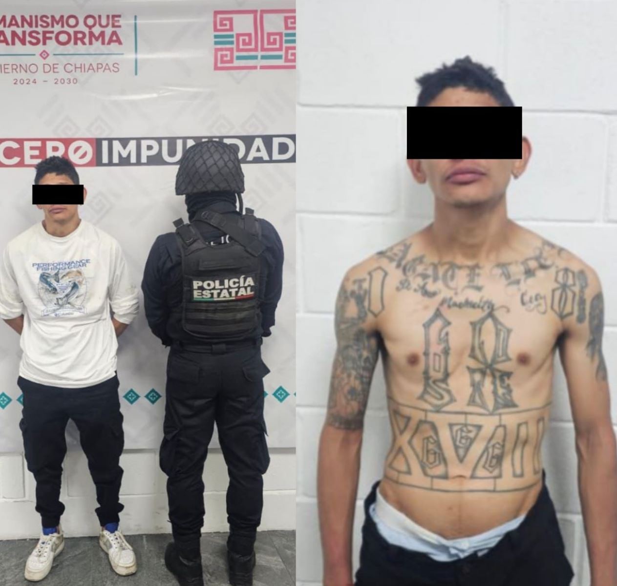 Policías Estatales detienen a masculino como presunto responsable de lesiones y amenazas en Tuxtla Gutiérrez.