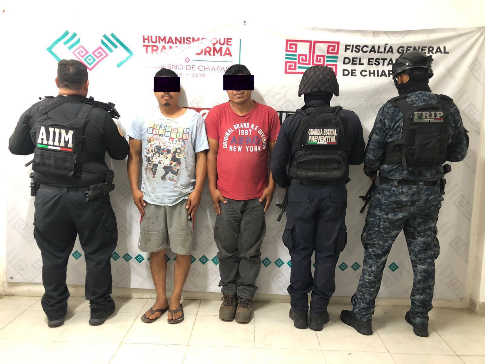 SSP y FGE detienen a tres personas en posesión de presuntos narcóticos en Ángel Albino Corzo y Tapachula.