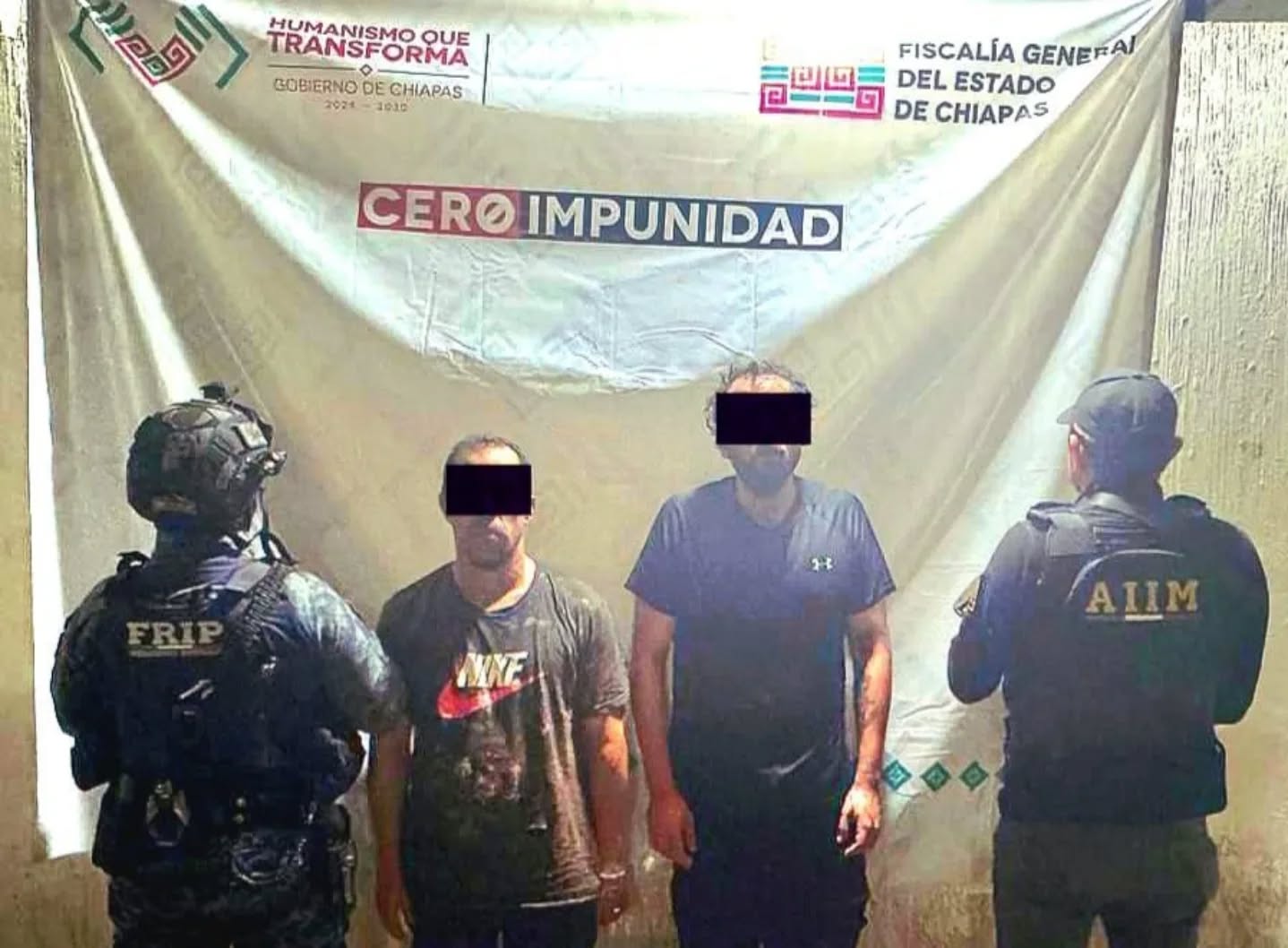 SSP y FGE detienen a masculinos con cristal en municipios de la región Soconusco.