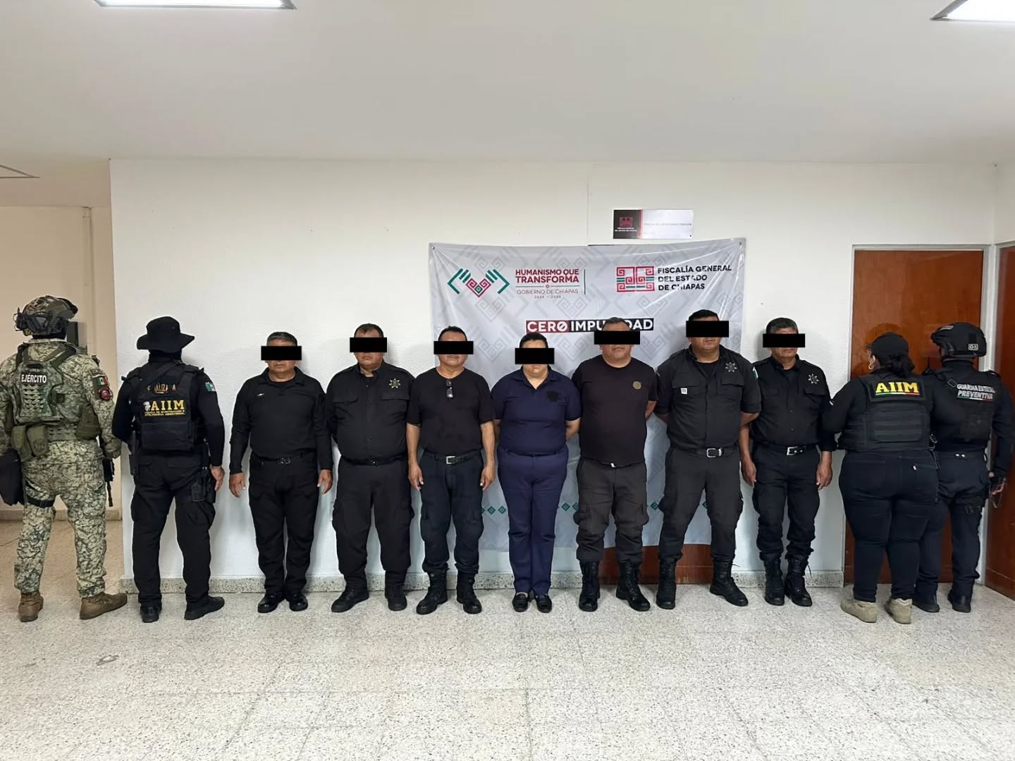 En operativo interinstitucional detienen a siete personas en CERSS número 11 de Pichucalco.
