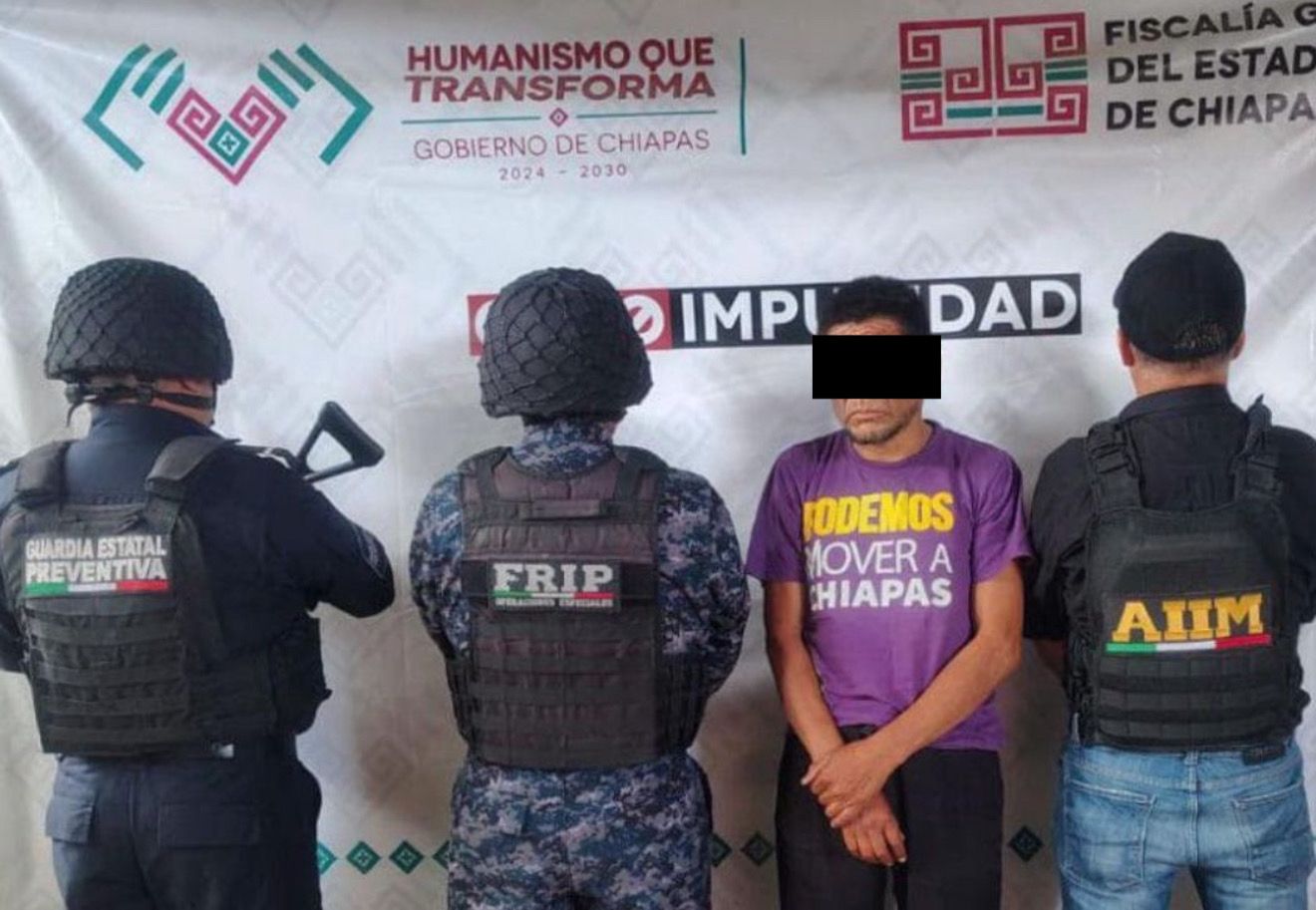 SSP y FGE detienen a masculino por presunta violencia familiar en Pantelhó.