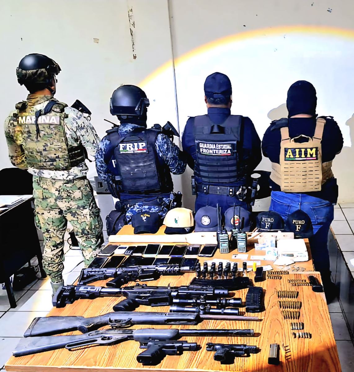 En operativo interinstitucional aseguraron armamento y presuntos narcóticos en Tuxtla Chico 