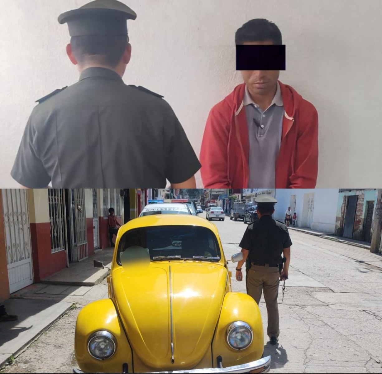 En operativo de seguridad en Bochil detienen a un masculino en posesión de vehículo con reporte de robo