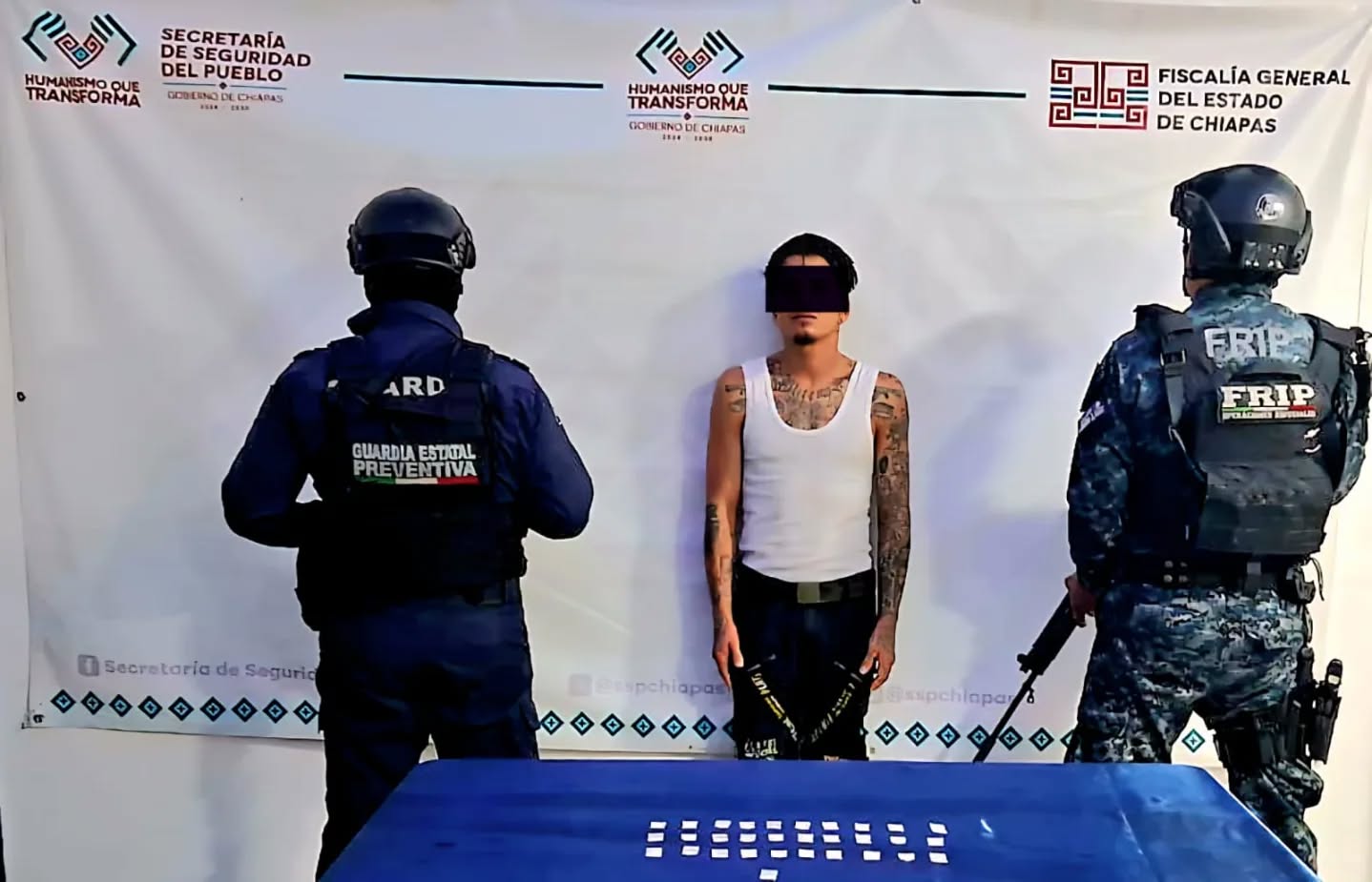 En operativo de seguridad en Tapachula detienen a masculino en posesión de narcóticos