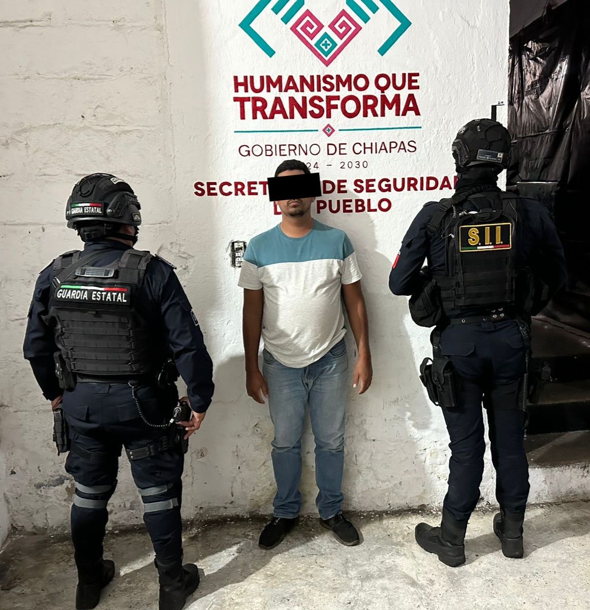 En operativo de seguridad detienen en flagrancia a dos masculinos por amenazas en Cintalapa