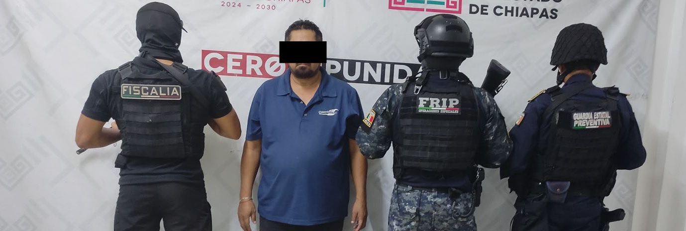 SSP y FGE detienen a masculino por el posible delito contra la salud en Villa Corzo