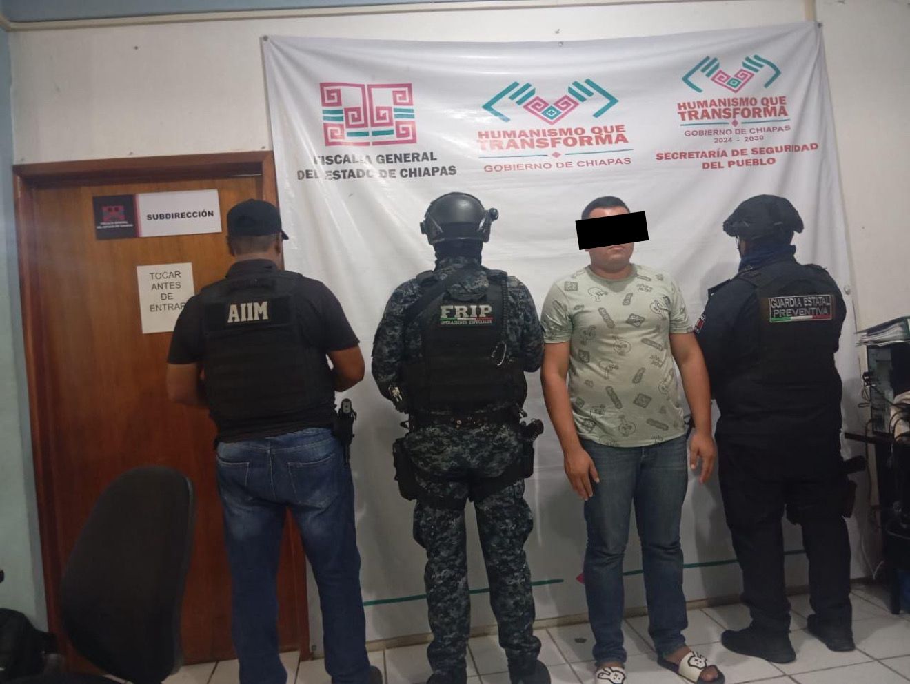 SSP y FGE detienen a masculino con vehículo irregular en Frontera Comalapa