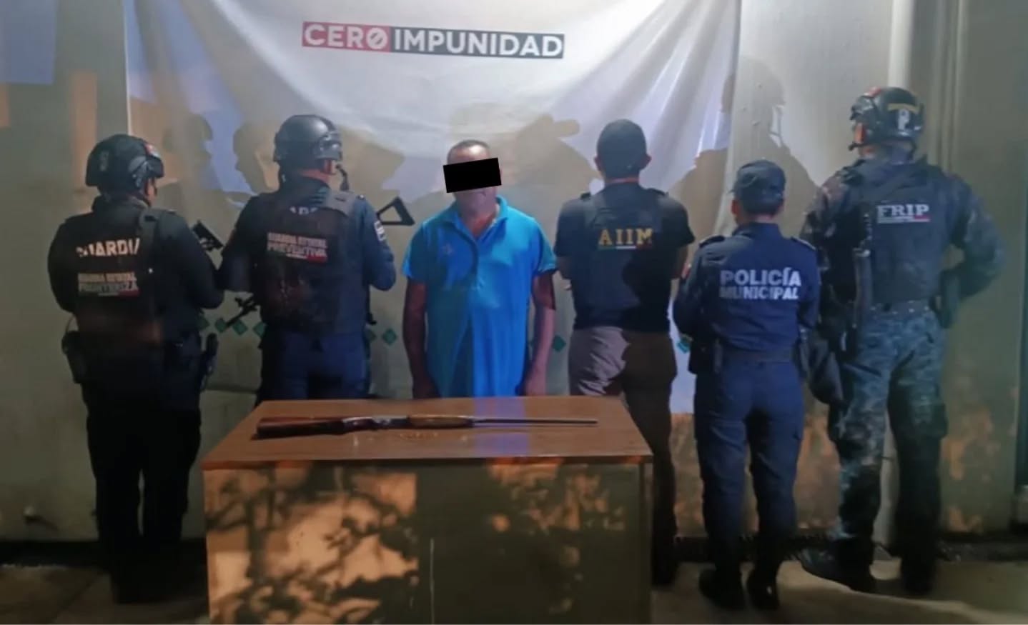 En Tapachula, SSP y FGE detienen a masculino con arma de fuego