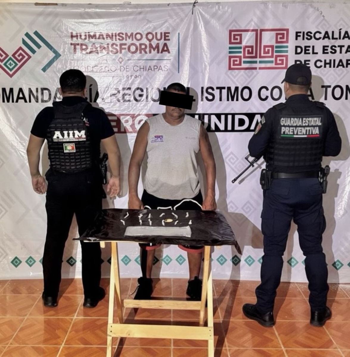 En operativo de seguridad en Acapetahua, detienen a masculino con presuntos narcóticos