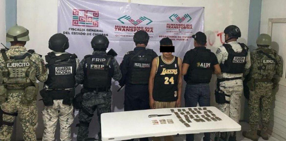 En operativo interinstitucional detienen a presunto integrante de la delincuencia organizada.