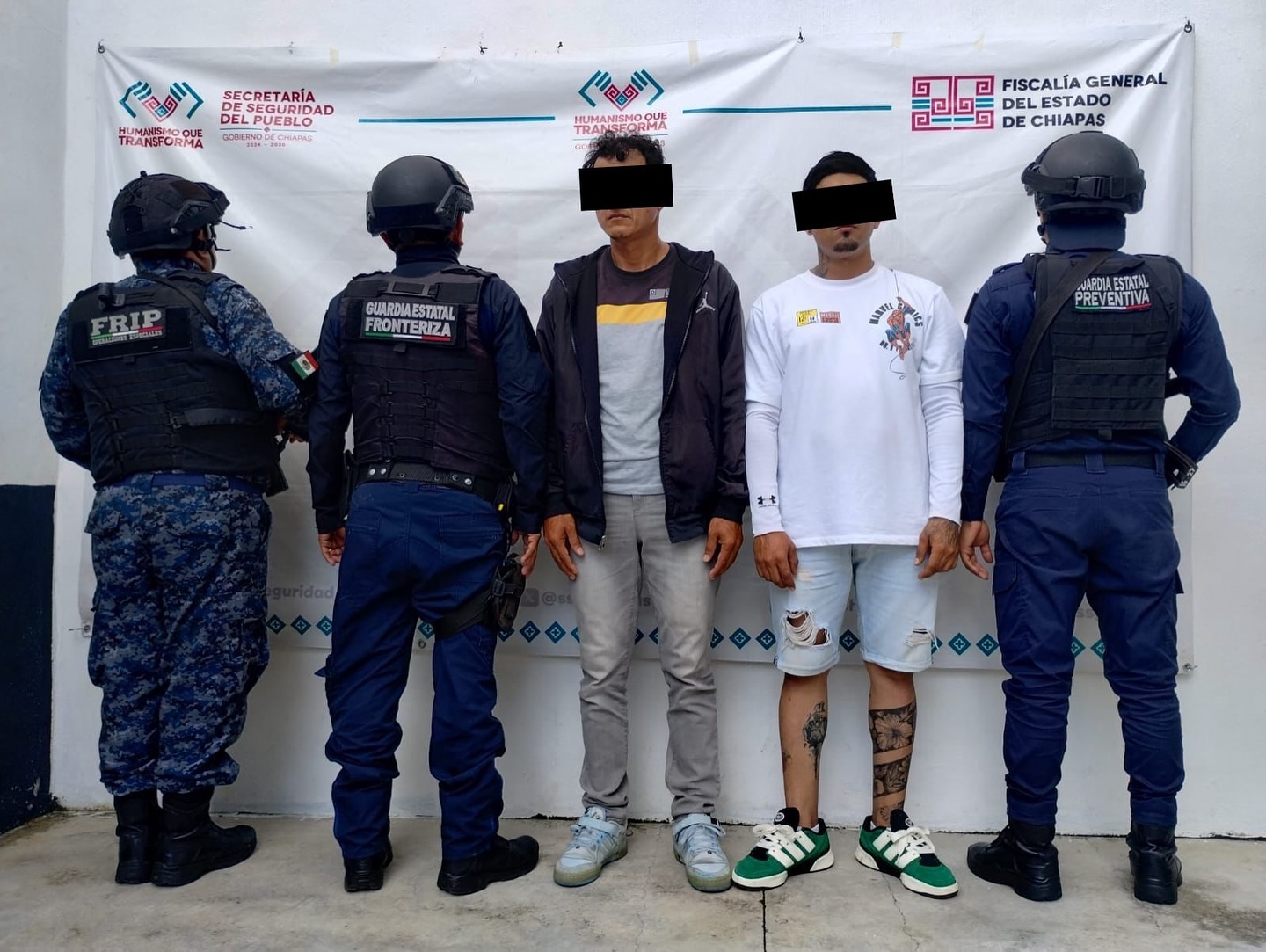 En operativo de seguridad detienen a colombianos por posibles lesiones y amenazas en Cacahoatán