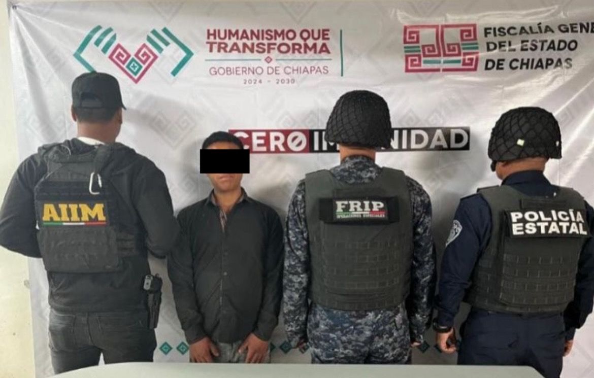 SSP y FGE detienen a un masculino con presuntos narcóticos en Chamula.