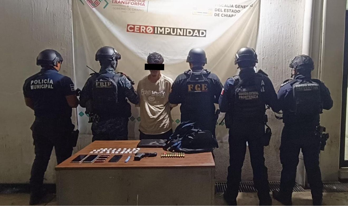 SSP y FGE detienen a persona del sexo masculino por presunto robo en Tapachula