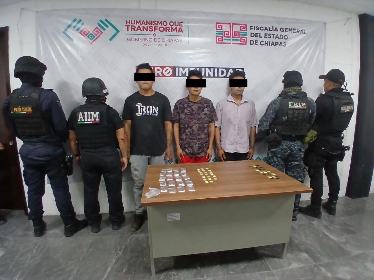 SSP y FGE detienen a tres presuntos narcomenudistas en Tuxtla Gutiérrez