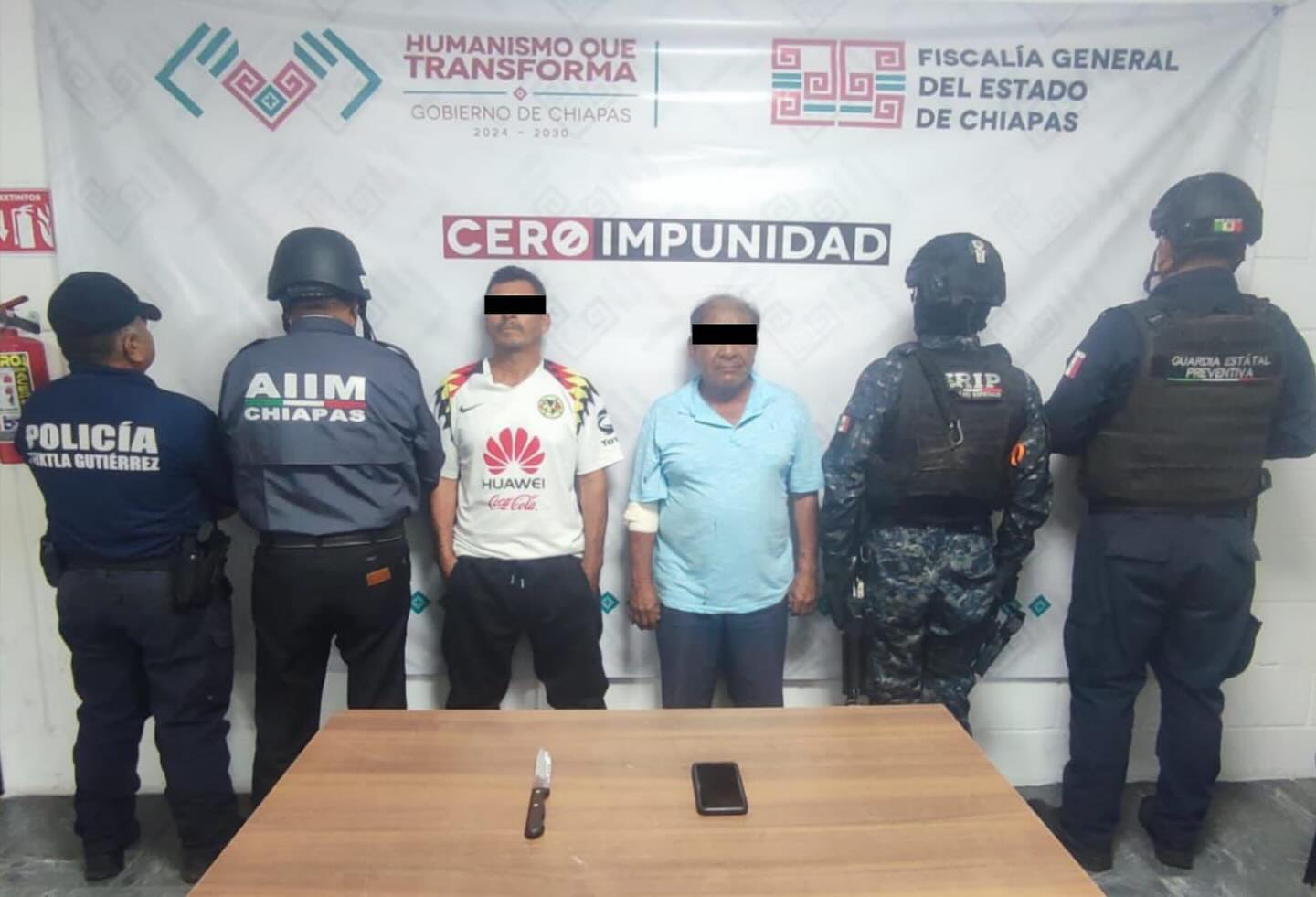 SSP y FGE detienen en flagrancia por presunto delito de robo a dos masculinos en Tuxtla Gutiérrez