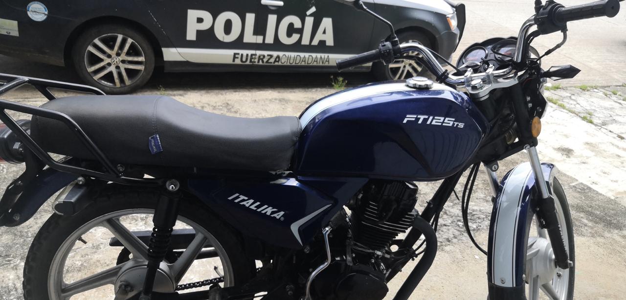 SSP recupera motocicleta  robada y detiene a una persona