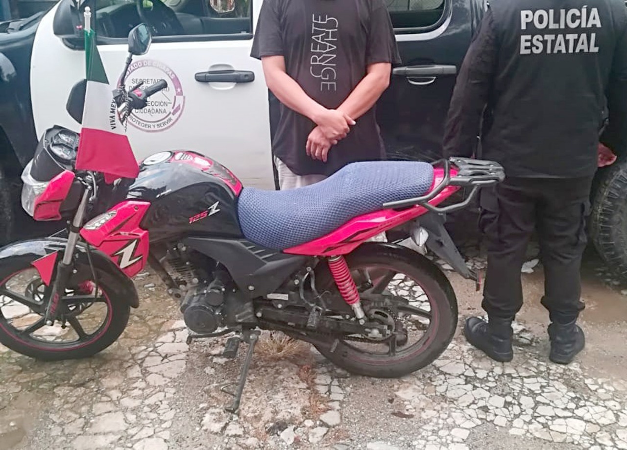 SSP detiene a persona a minutos del robo de una motocicleta 