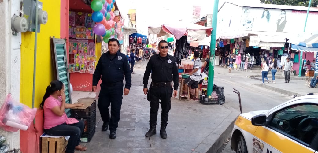 SSP da plena seguridad en mercados céntricos de Tuxtla con operativo pie tierra
